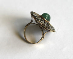 Estate antique Victorian diamond emerald ring
