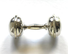 Sterling silver barbell rattle Hallmarked .925 Nickel free..